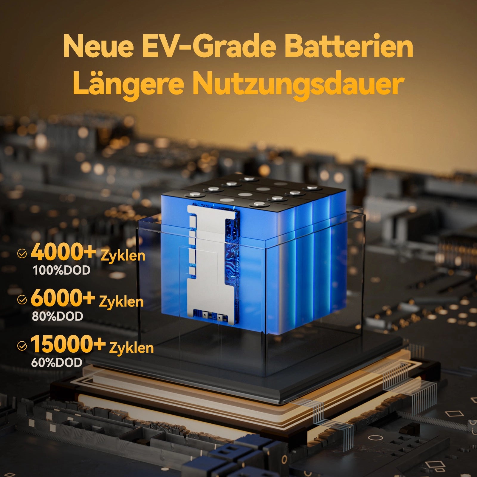 Power Queen 12V 50Ah LiFePO4 Batterie, Eingebautes 50A BMS