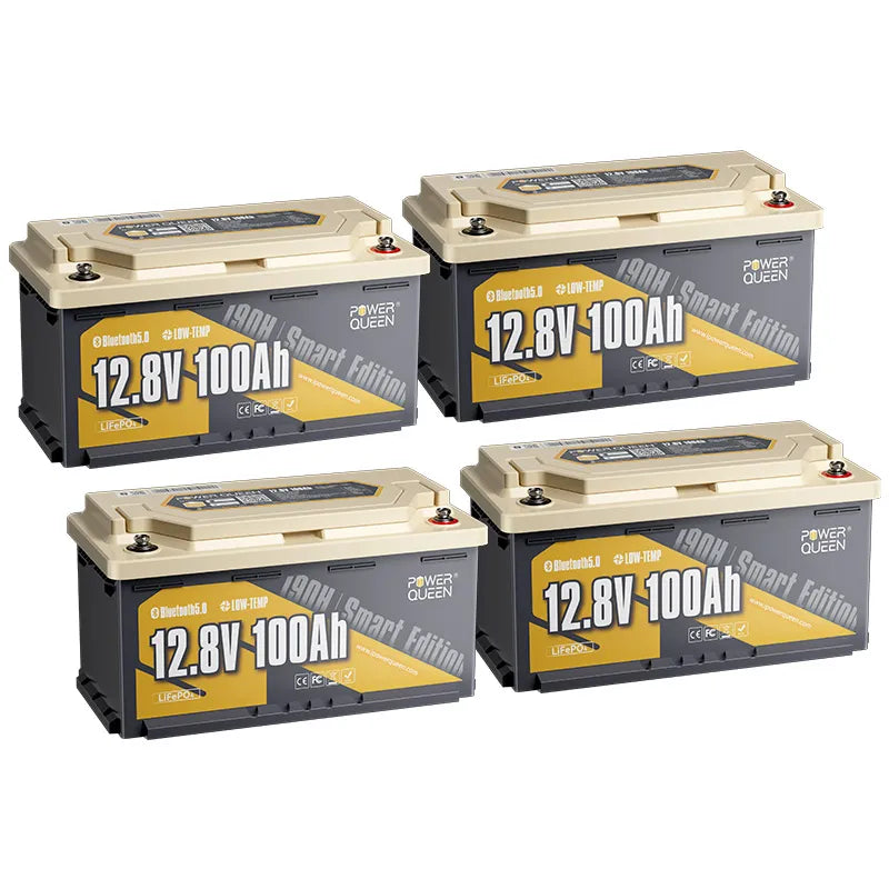 Power Queen LiFePO4 12V 100Ah 190H Smart Wohnmobil Batterie