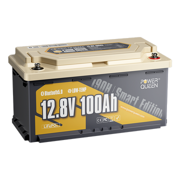 Power Queen LiFePO4 12V 100Ah 190H Smart Wohnmobil Batterie