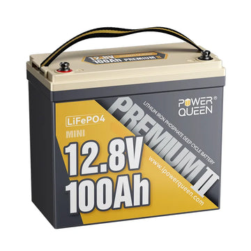 Batterie Power Queen 12 V 100 Ah Mini LiFePO4, BMS 100 A intégré