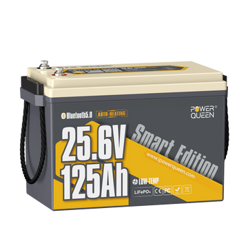Power Queen 24V 125Ah Smart LiFePO4 Bootsbatterie mit Selbstheizung