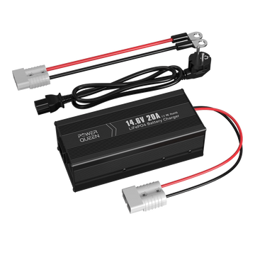 Cargador Power Queen 14.6V 20A LiFePO4 para batería LiFePO4 de 12V