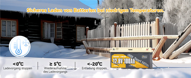 Power Queen 12-V-Lithium-Akku mit Abschaltschutz bei niedriger Temperatur