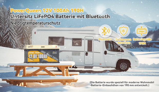 power queen 190H Smart LiFePO4 Batterie für Wohnwagen