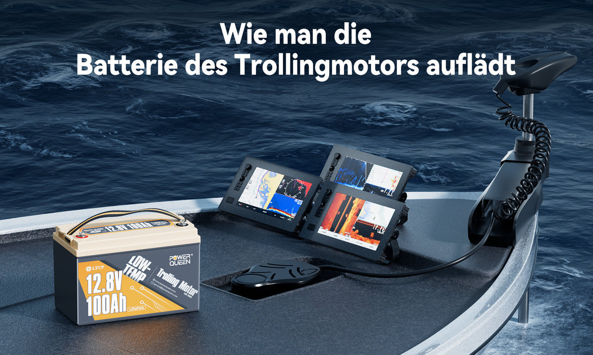 Wie man die Batterie des Trollingmotors auflädt