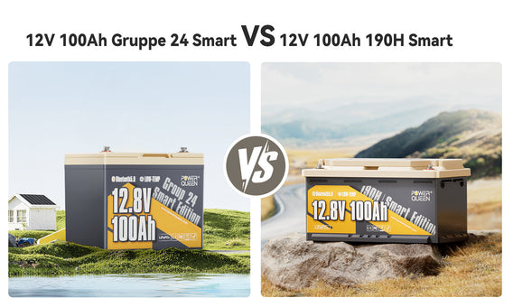 Power Queen 12V 100Ah Gruppe 24 Smart VS 12V 100Ah 190H Smart