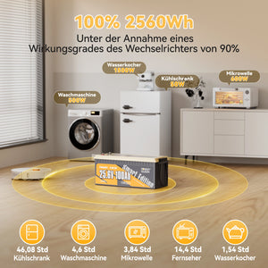 Power Queen LiFePO4 24V 100Ah Smart Solarbatterie mit Bluetooth