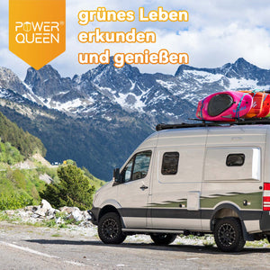 【0% Mwst.】Power Queen 12V 240Ah LiFePO4 Batterie, Eingebautes 150A BMS