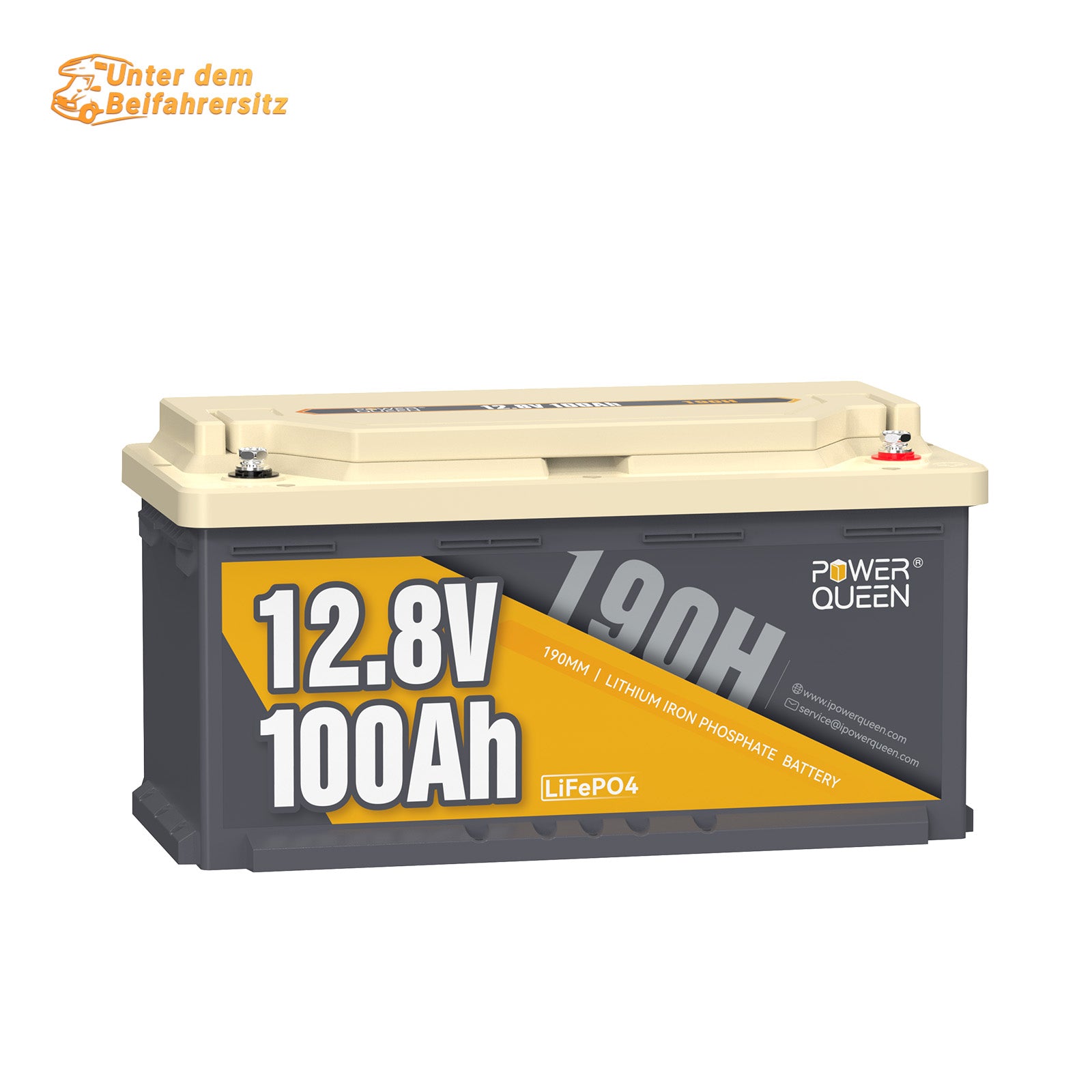 Power Queen 12V(12,8V) 100Ah 190H LiFePO4 Wohnmobil Batterie