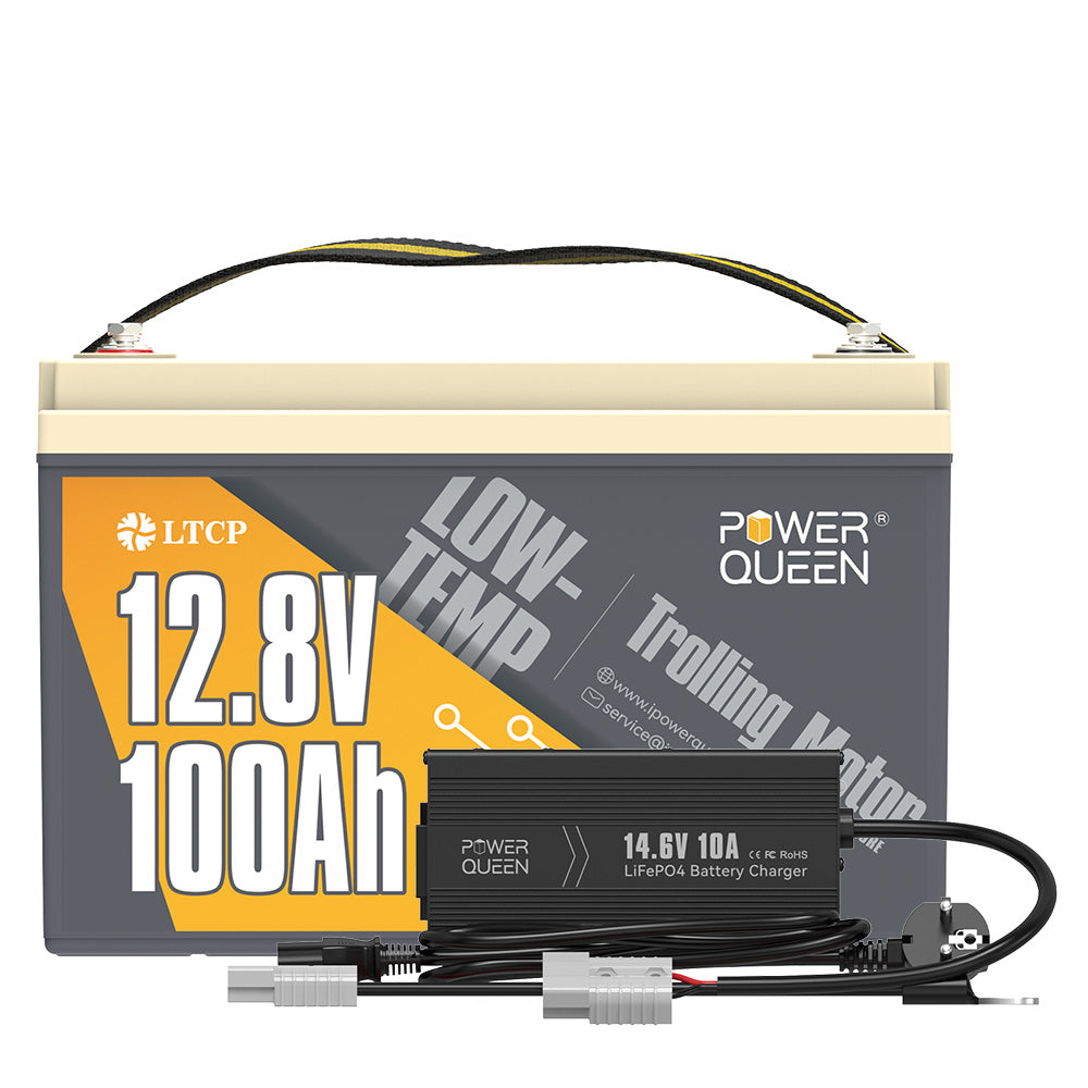 Power Queen LiFePO4 12V 100Ah lage temperatuur accu voor elektromotor
