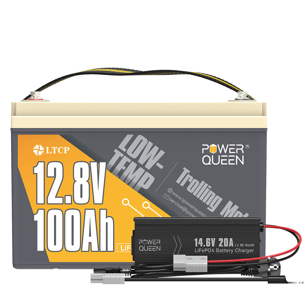Power Queen LiFePO4 12V 100Ah lage temperatuur accu voor elektromotor