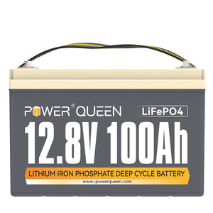 【UA 0% ПДВ】Acumulador Power Queen 12V 100Ah LiFePO4, вбудована BMS 100A