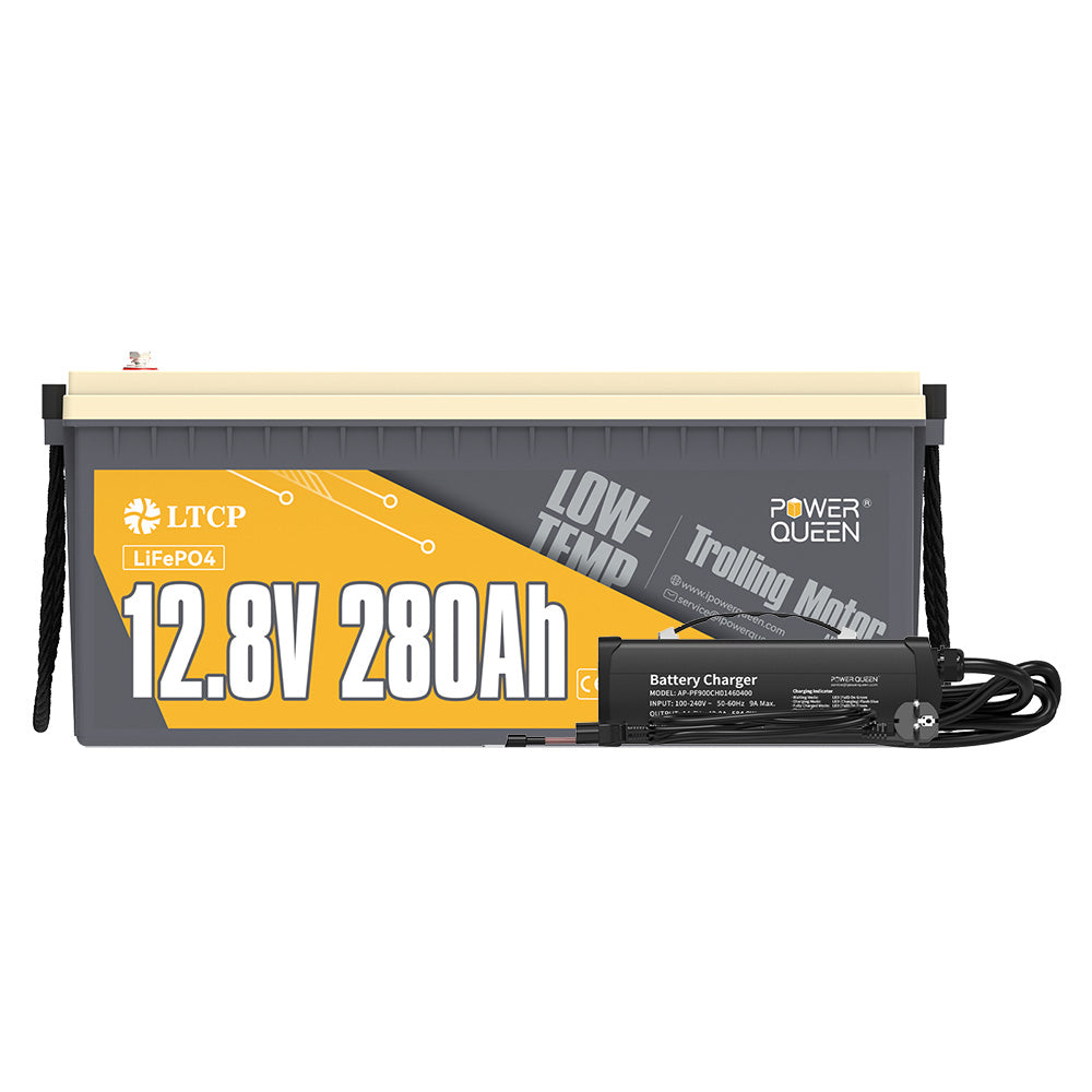 Power Queen LiFePO4 12V 280Ah lage temperatuur batterij met 200A BMS