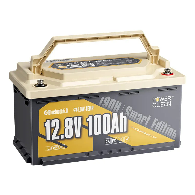 Power Queen LiFePO4 12V 100Ah 190H Smart Wohnmobil Batterie