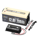 Power Queen 12V 200Ah Plus LiFePO4 Batterie, Eingebautes 200A BMS