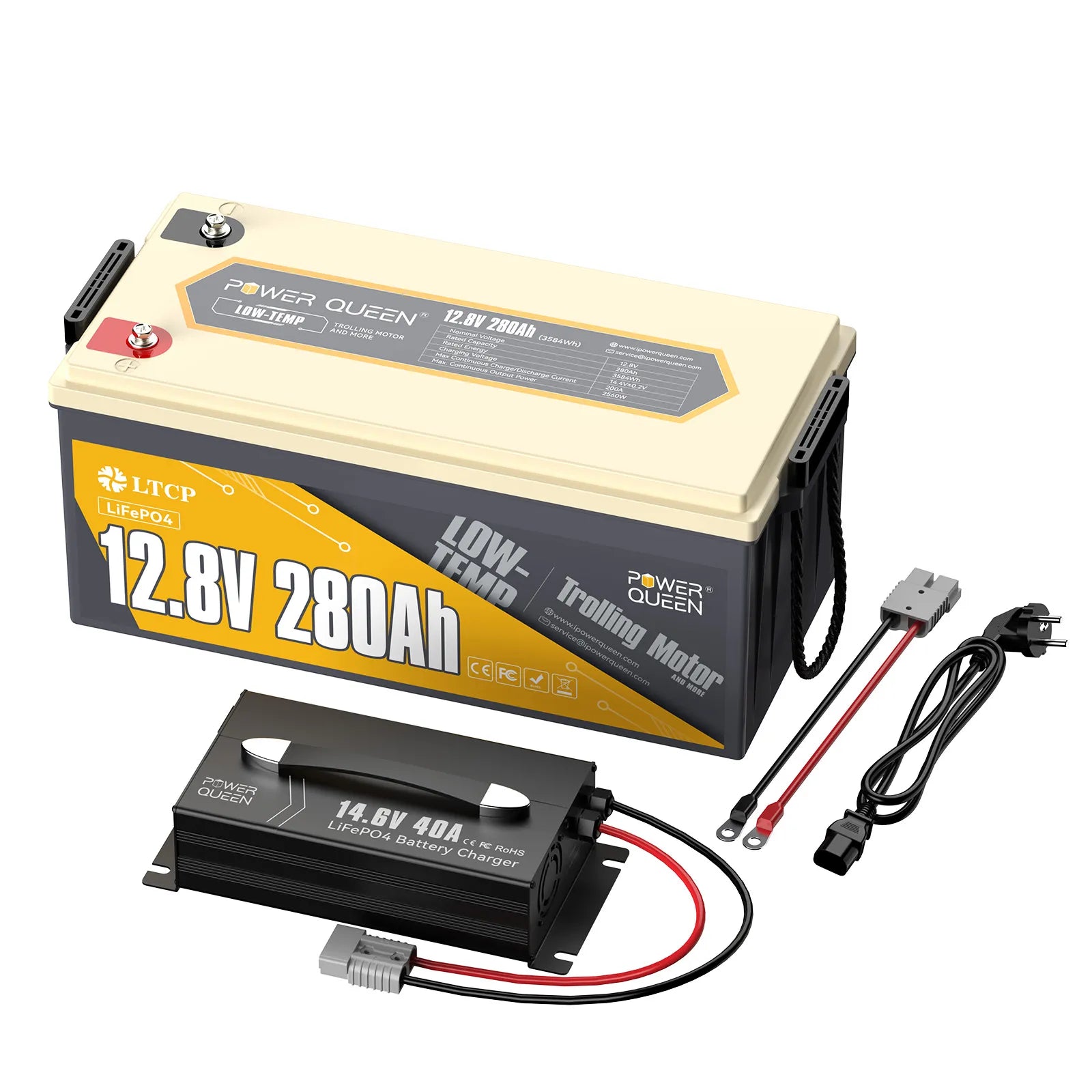 Power Queen LiFePO4 12V 280Ah Niedertemperatur Batterie