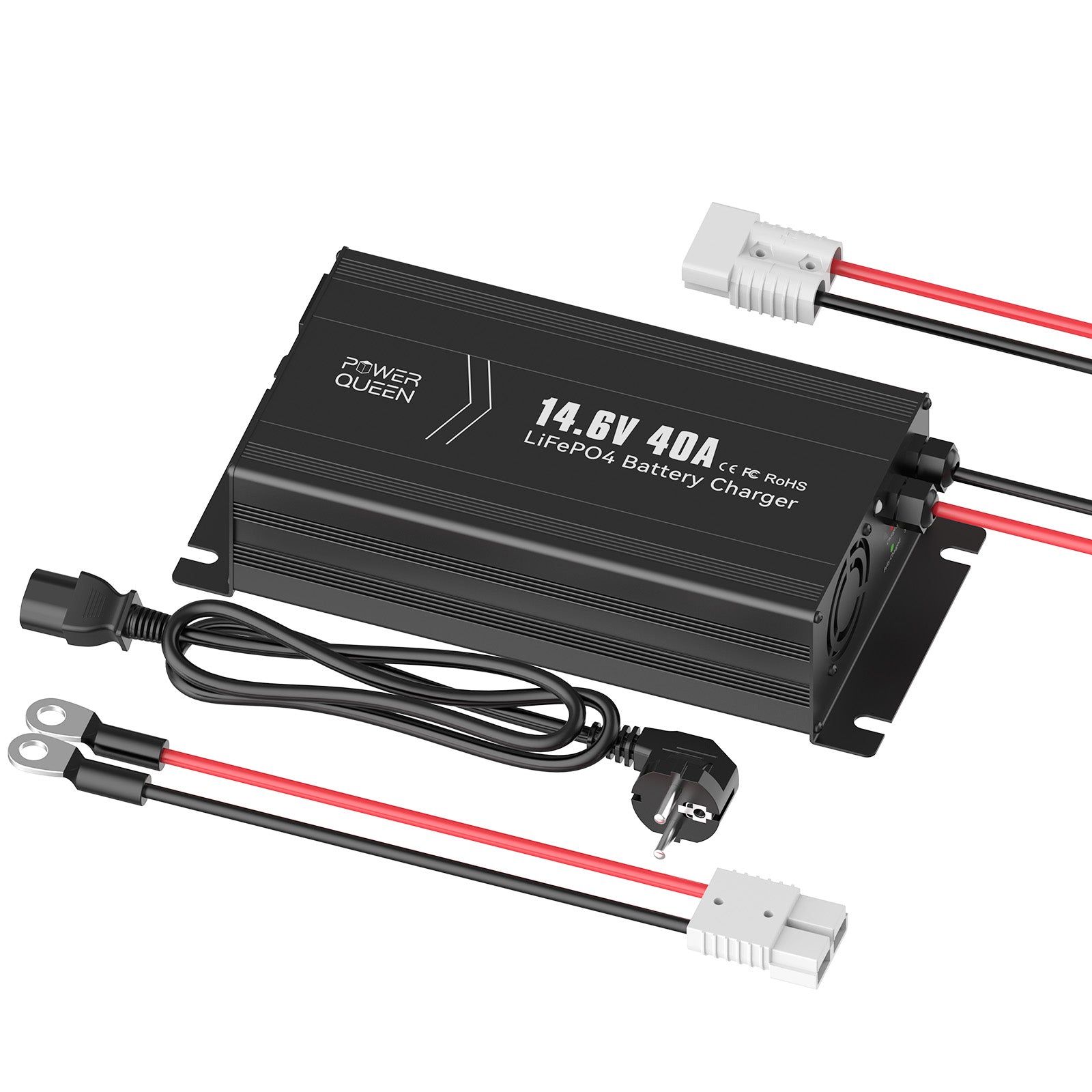 Power Queen 14,6V 40A LiFePO4 lader zonder handvat voor 12V LiFePO4 accu