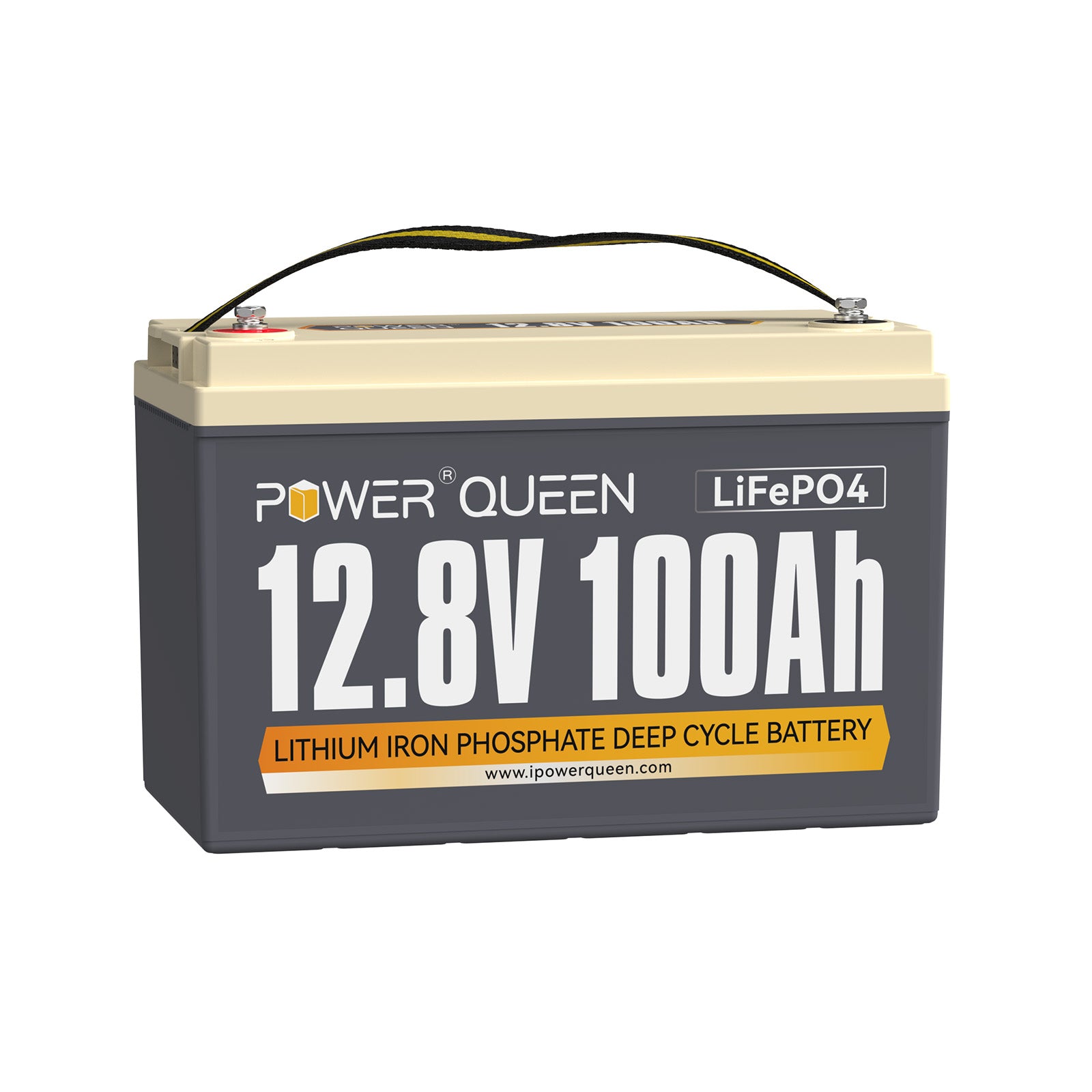 Batería Power Queen LiFePO4 de 12,8 V y 100 Ah, BMS de 100 A incorporado