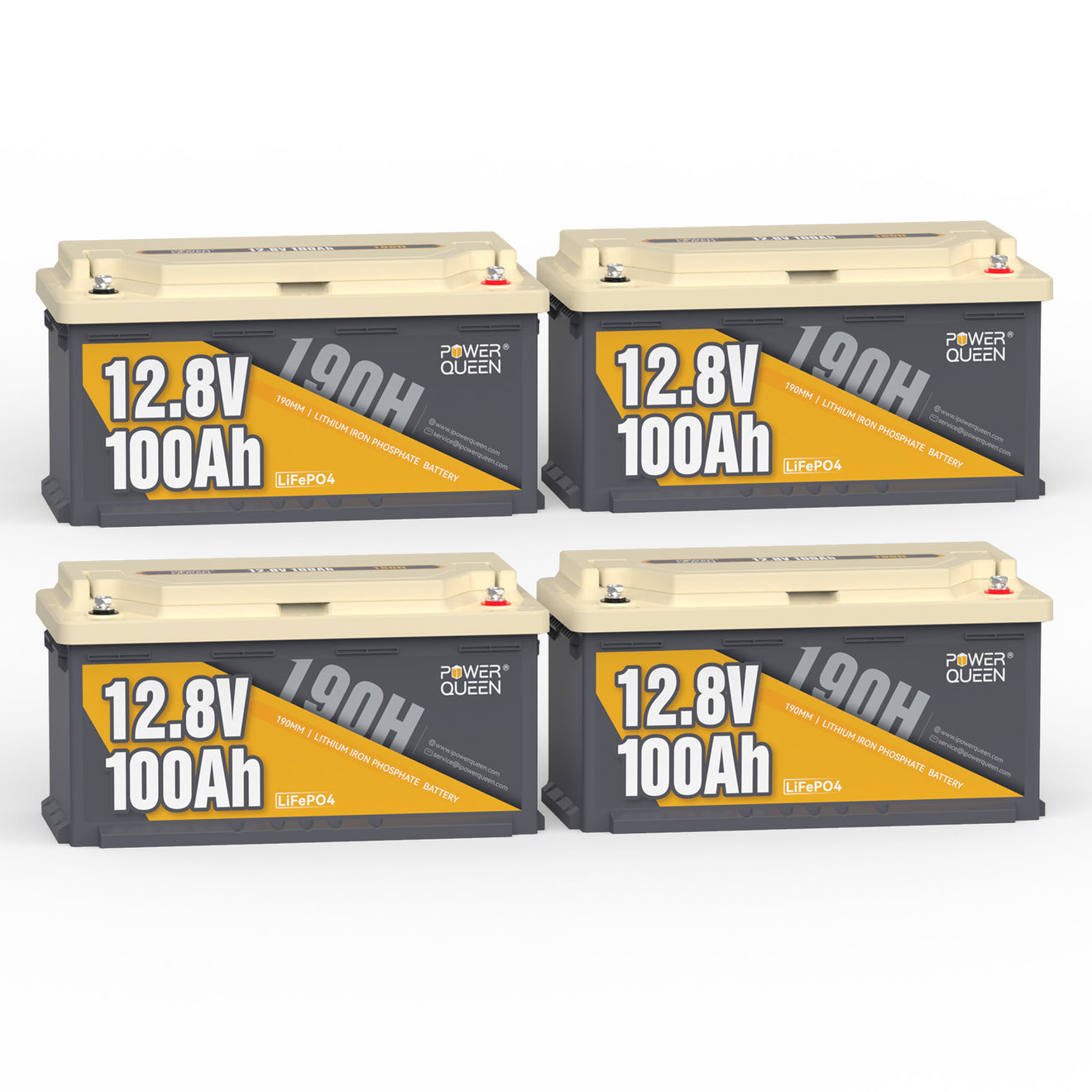 4 Stück 12,8V 100Ah Lithium Batterie