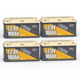 4 Stück 12,8V 100Ah Lithium Batterie