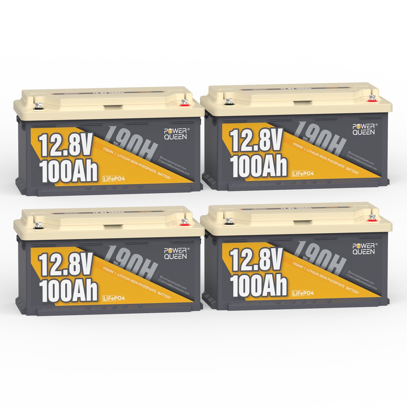 【TVA 0%】 Batterie Power Queen 12,8V 100Ah 190H LiFePO4 pour camping-car, système solaire