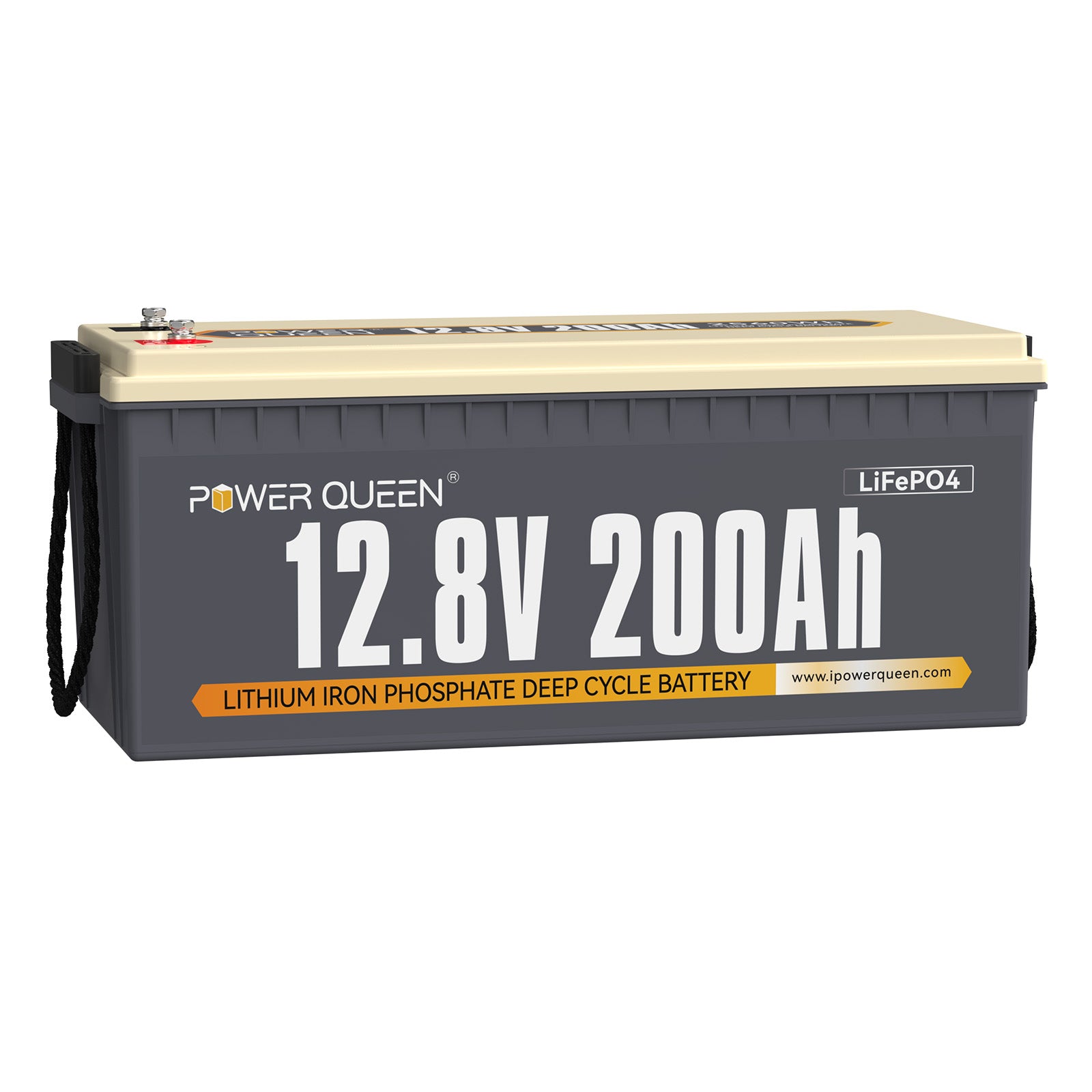 Batteria Power Queen 12,8 V 200 Ah LiFePO4, BMS integrato da 100 A