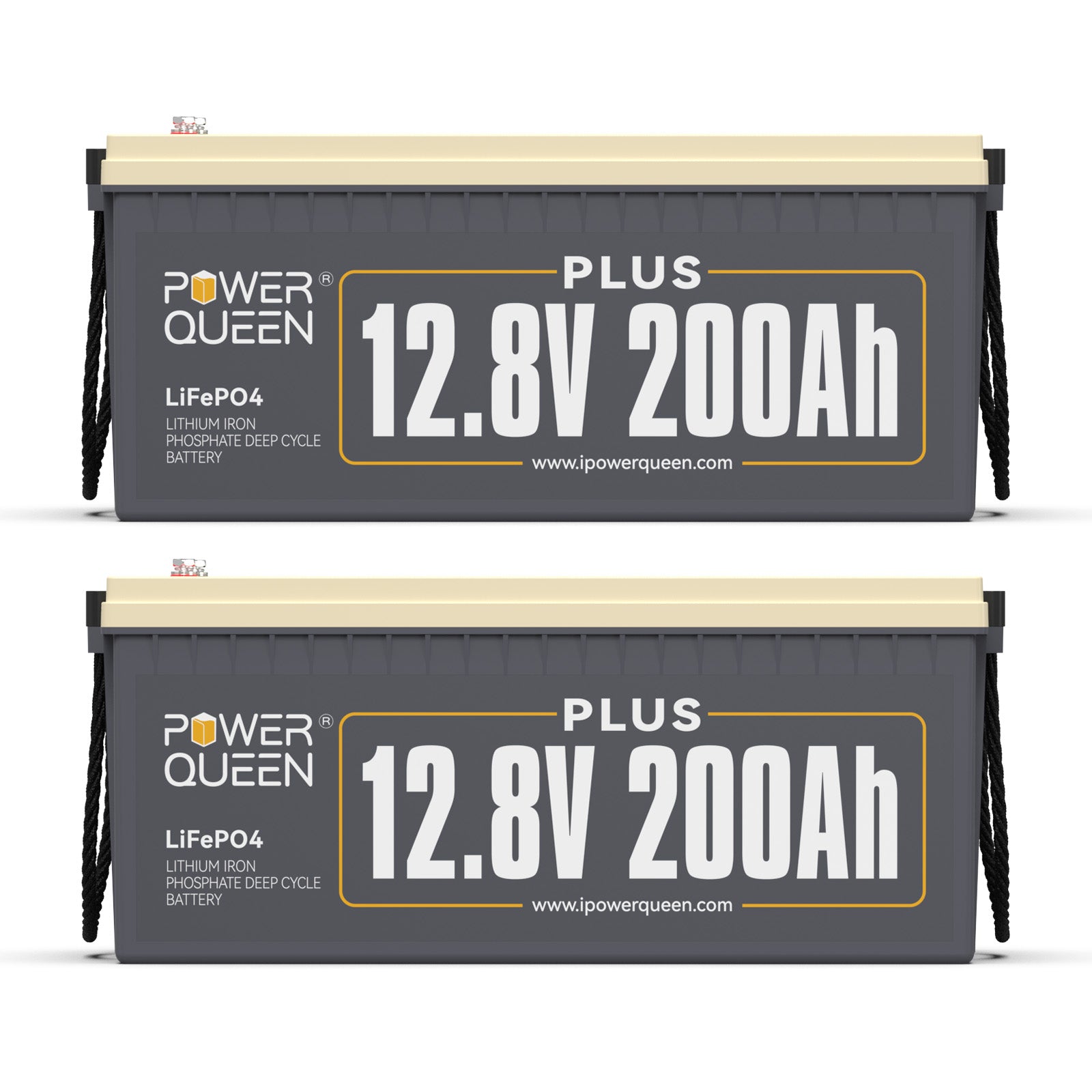 Power Queen 12V 200Ah Plus LiFePO4 Battery, Built-in 200A BMS