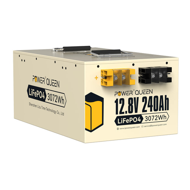 【TVA 0%】 Batterie Power Queen 12V 240Ah LiFePO4, BMS 150A intégré