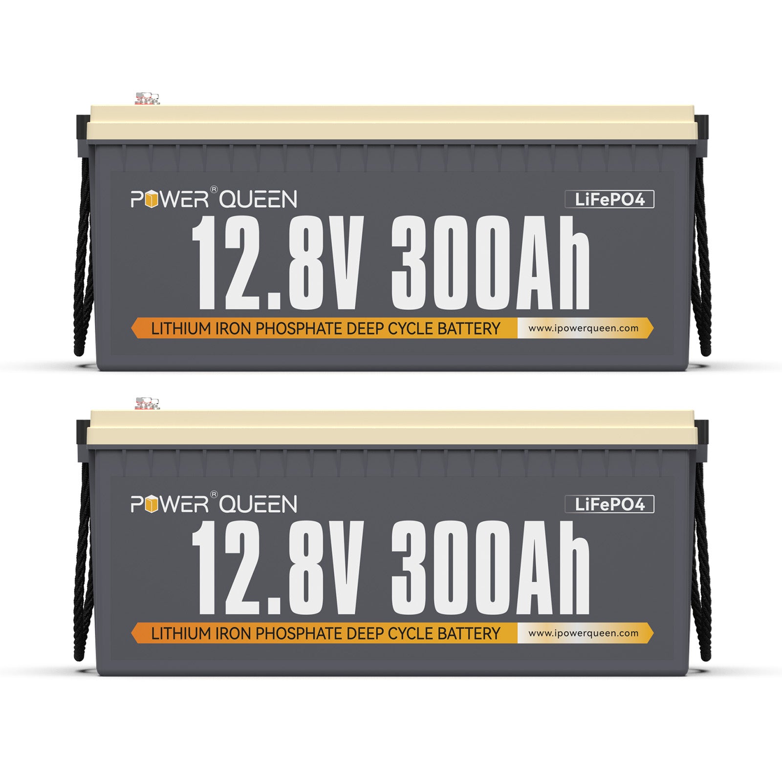 Power Queen 12,8V 300Ah LiFePO4 Batterie, Integriertes 200A BMS