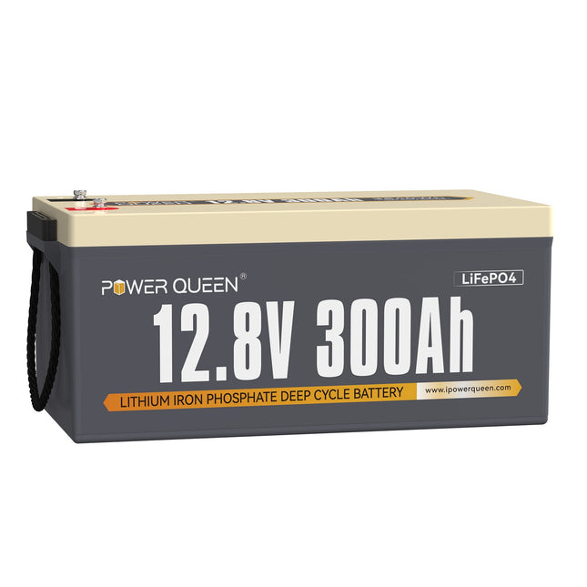 【0% BTW】Power Queen 12V 300Ah LiFePO4-batterij, geïntegreerd 200A BMS