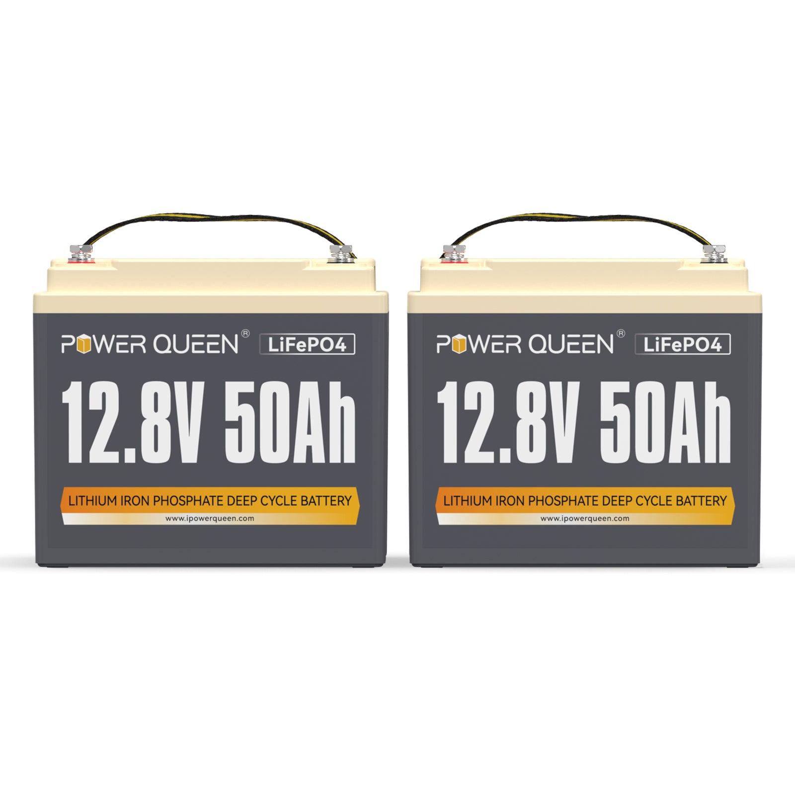 Power Queen 12.8V 50Ah LiFePO4 battery, built-in 50A BMS