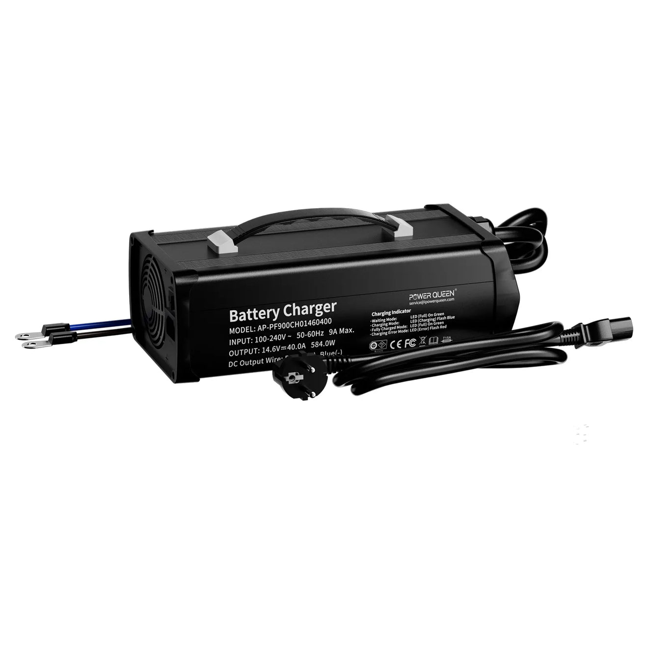 Power Queen 14,6V 40A LiFePO4 Ladegerät mit Griff für 12V Batterie