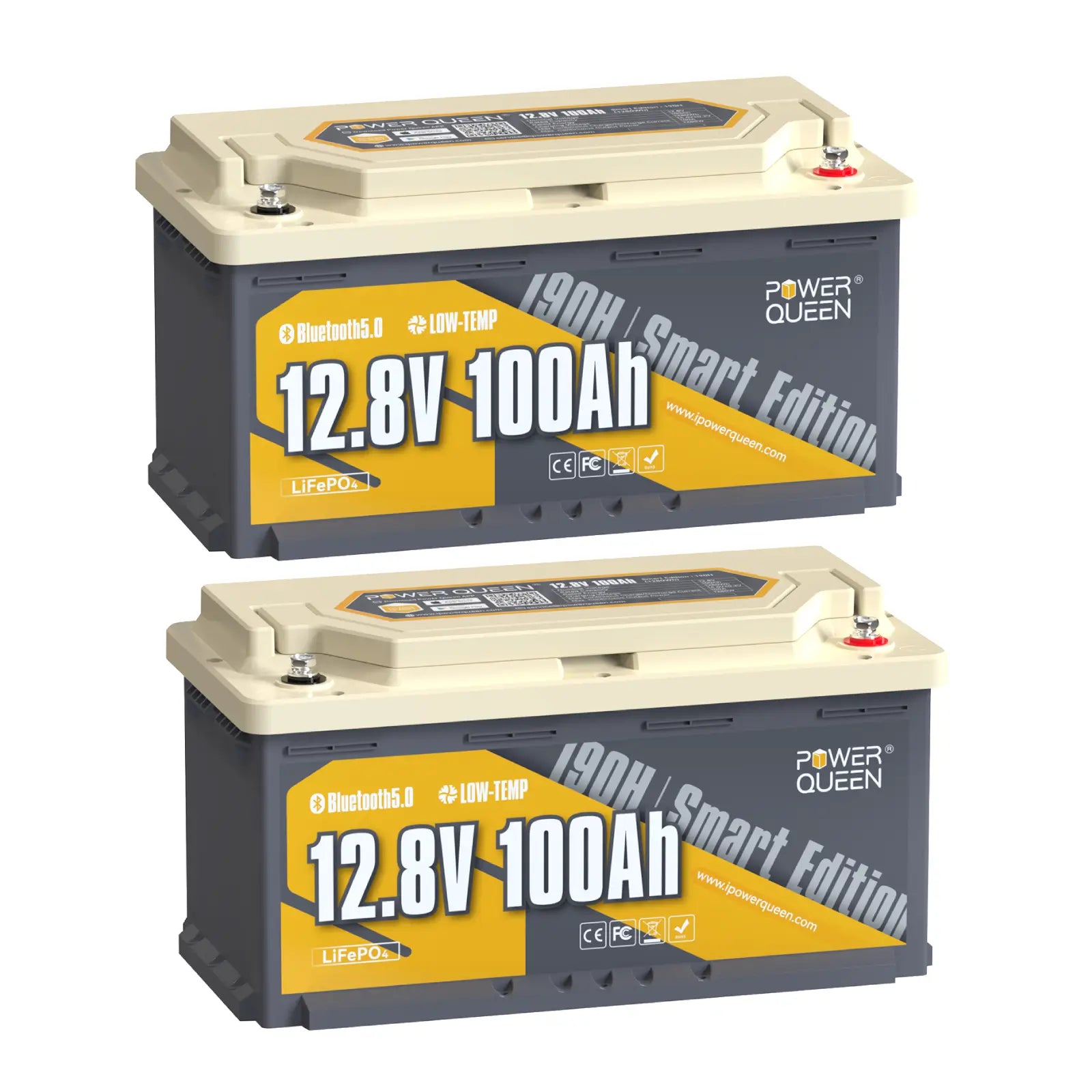Power Queen LiFePO4 12V 100Ah 190H Smart Wohnmobil Batterie