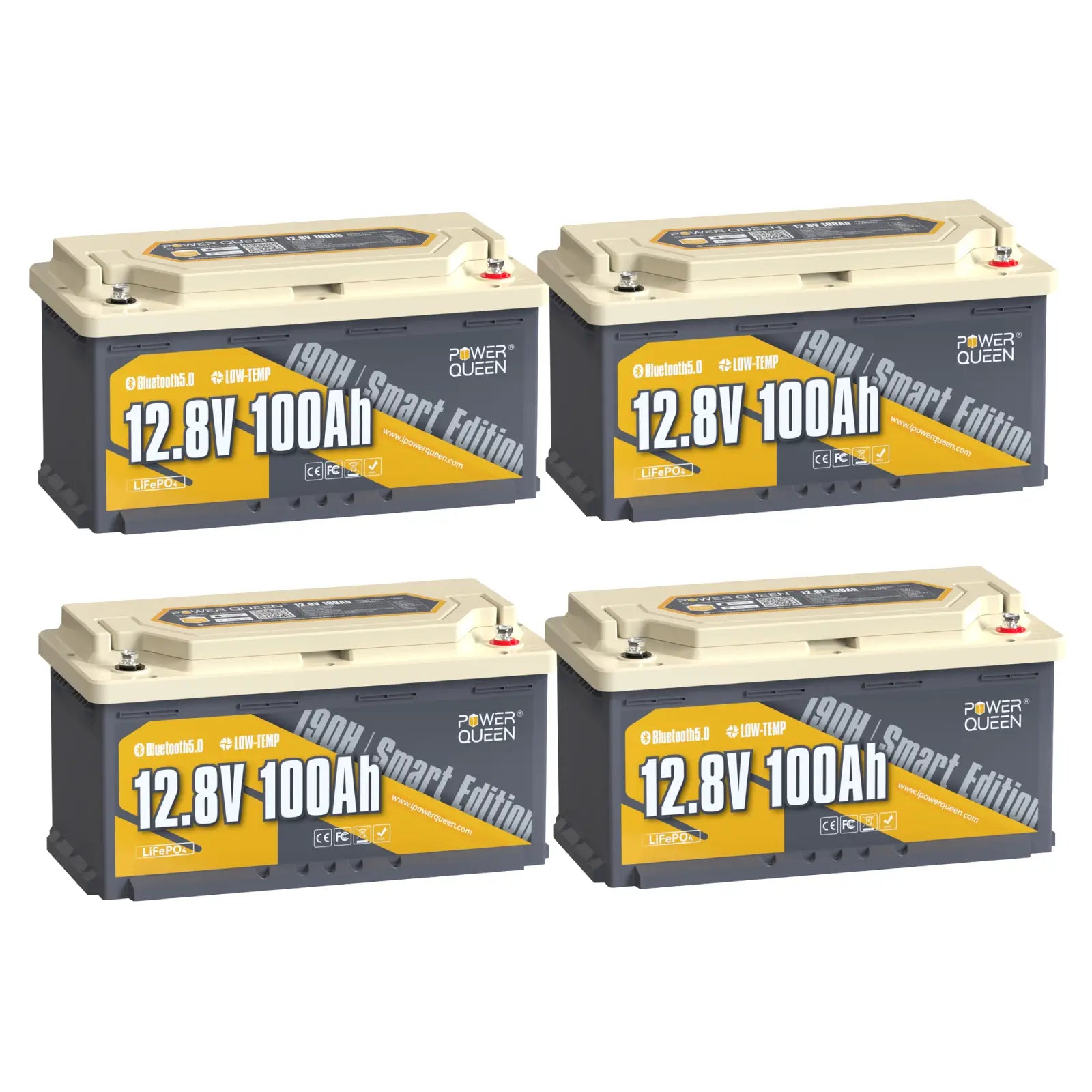 Power Queen LiFePO4 12V 100Ah 190H Smart Wohnmobil Batterie