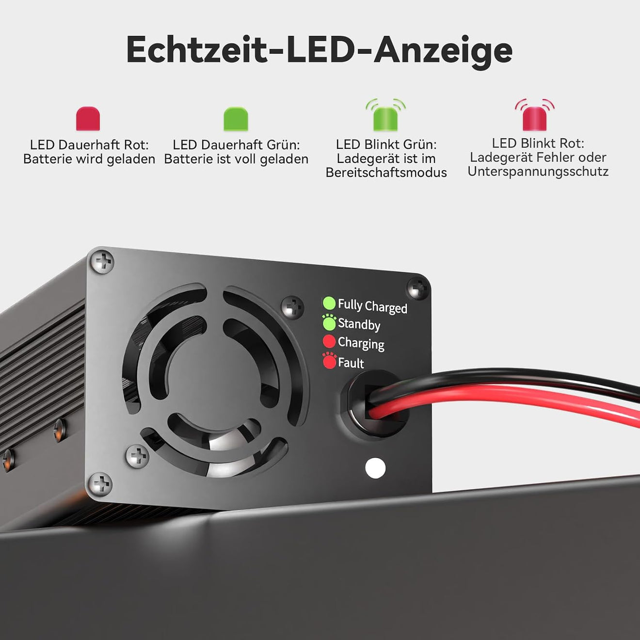 Power Queen 14,6V 20A LiFePO4 Ladegerät für 12V LiFePO4-Batterie