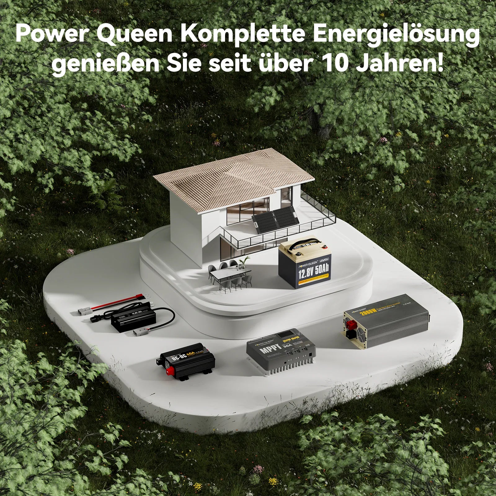 Power Queen 12V 50Ah LiFePO4 akkumulátor, beépített 50A BMS