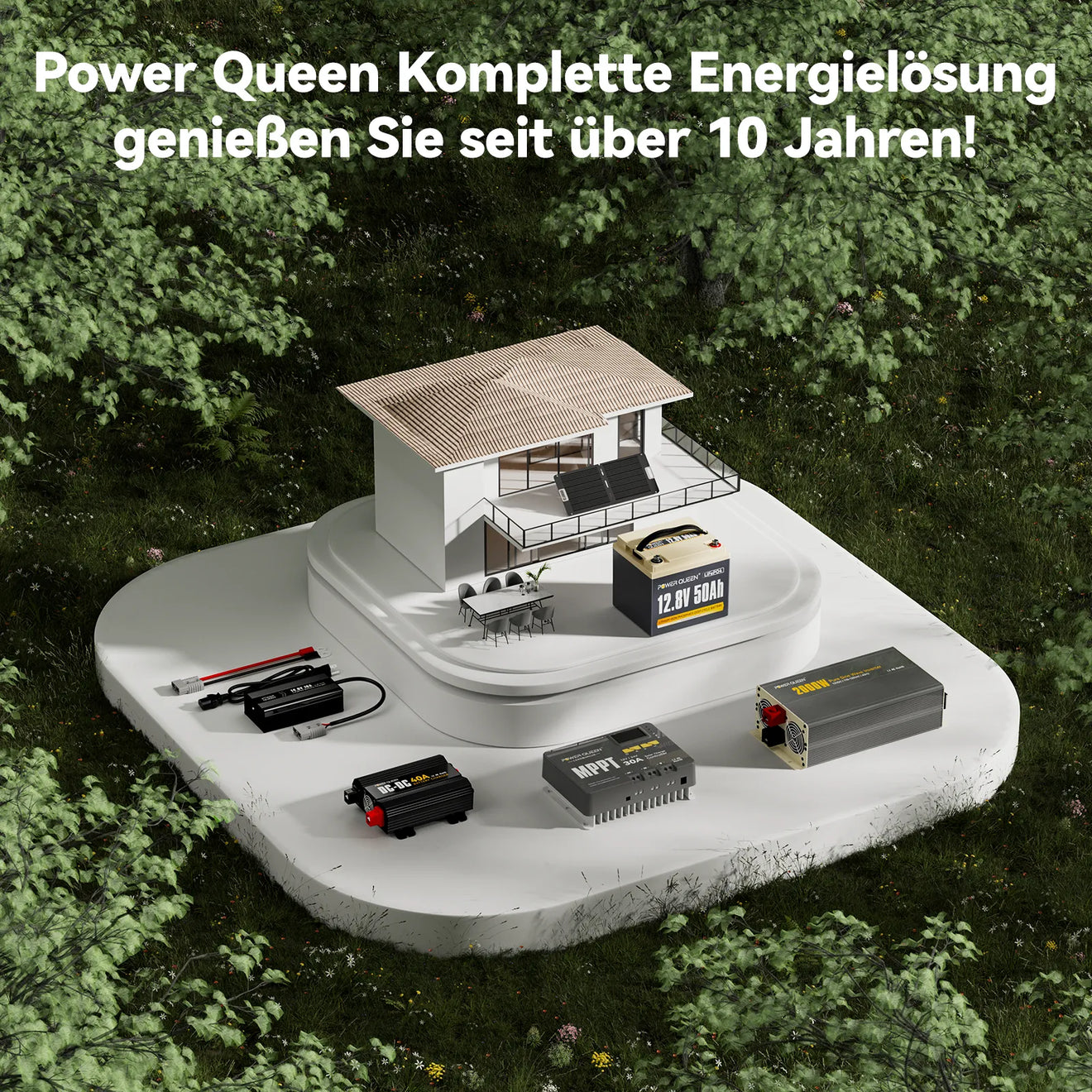Batteria Power Queen 12V 50Ah LiFePO4, BMS 50A integrato
