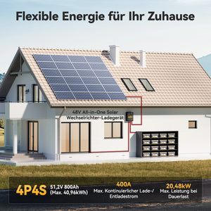 Power Queen 12V 200Ah LiFePO4 Batterie, Eingebautes 100A BMS