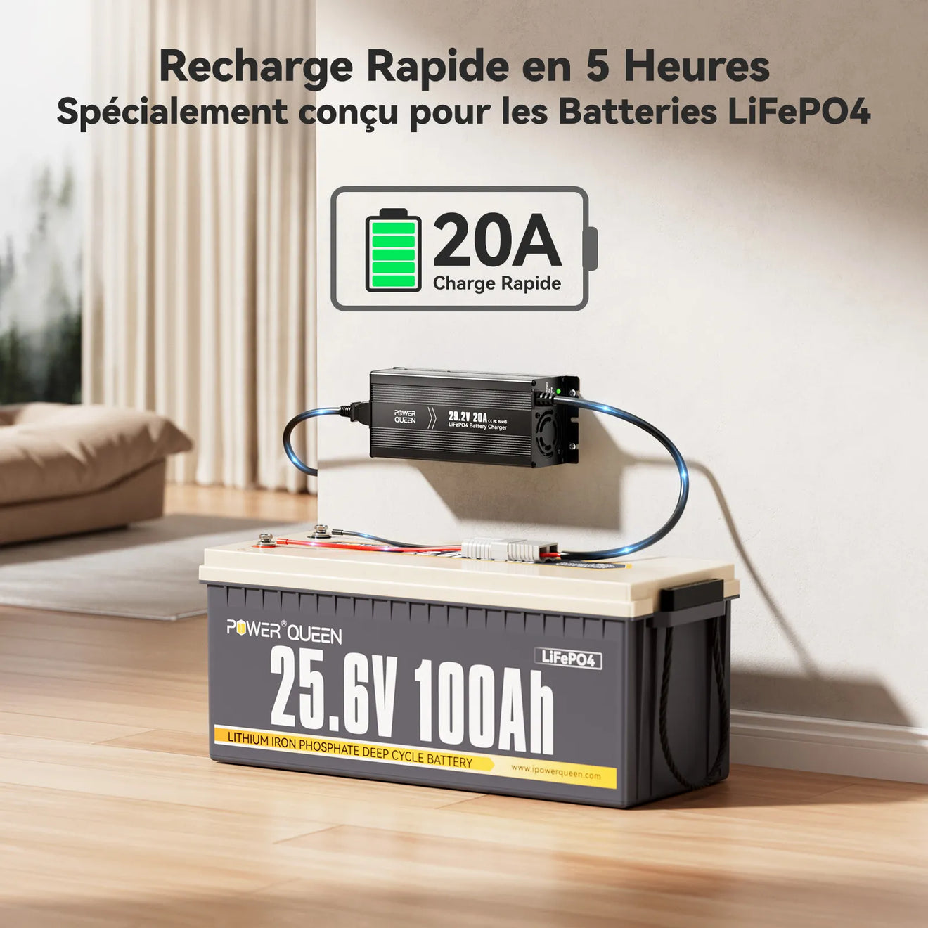 Power Queen 29,2V 20A LiFePO4 Ladegerät für 24V LiFePO4-Batterie