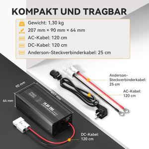 Power Queen 14,6V 20A LiFePO4 Ladegerät für 12V LiFePO4-Batterie