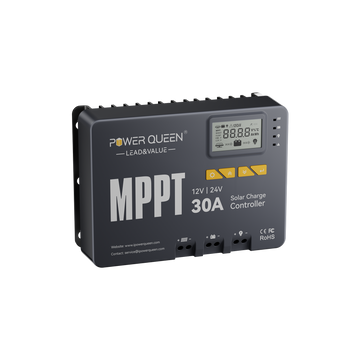 【0% Mwst.】Power Queen MPPT 12/24V 30A Solarladeregler mit Bluetooth-Modul