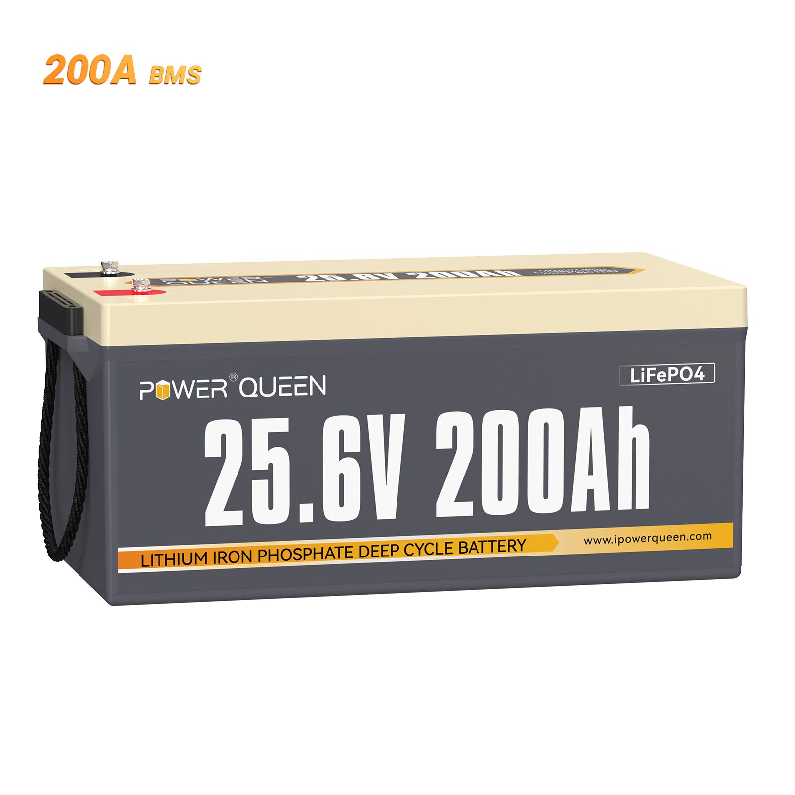 Batería Power Queen LiFePO4 de 24 V y 200 Ah, BMS de 200 A incorporado