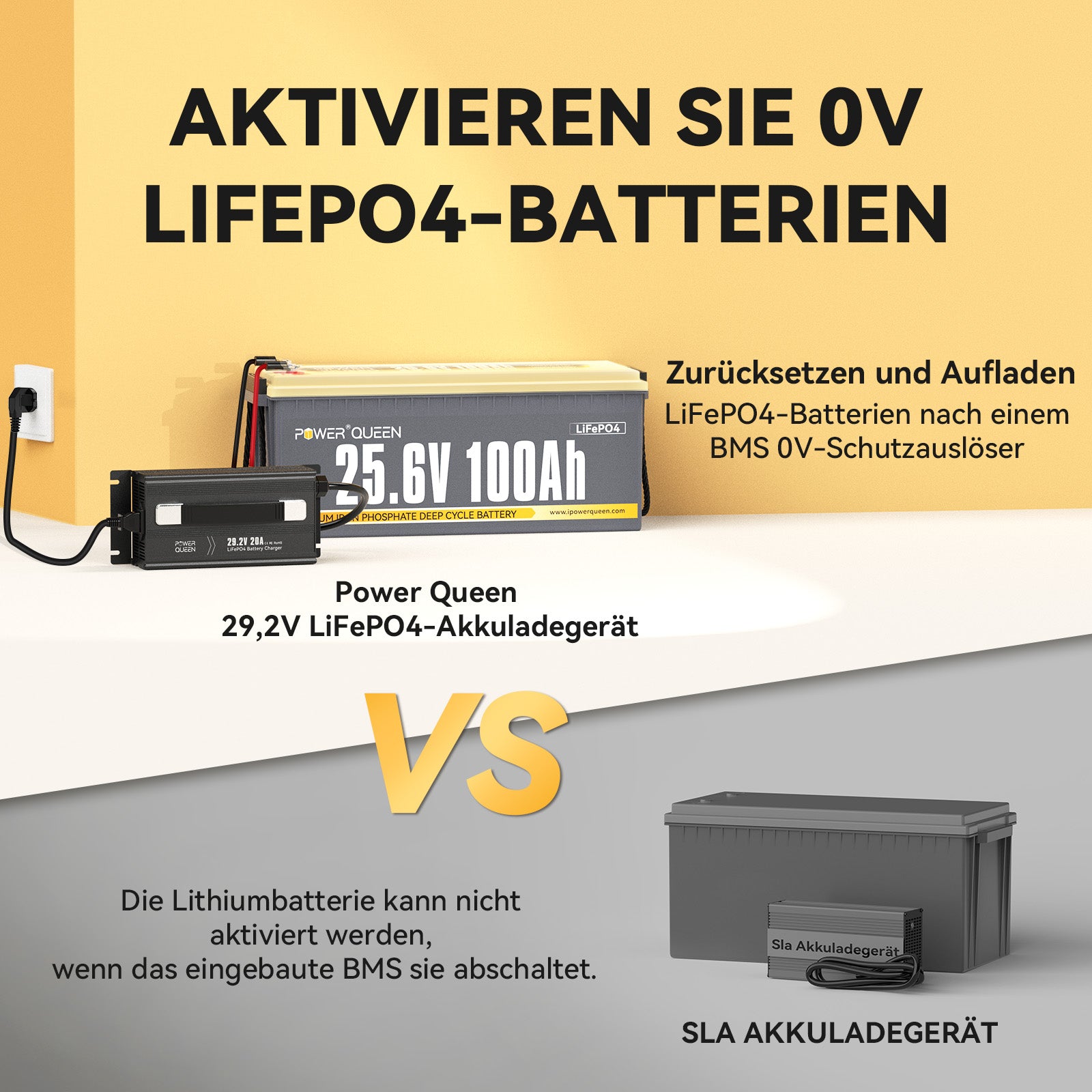 Power Queen 29,2V 20A LiFePO4 oplader voor 24V LiFePO4 accu
