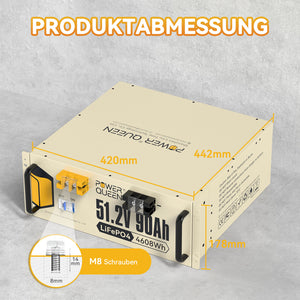 【0% IVA】Batteria Power Queen 51,2 V 90 Ah LiFePO4, BMS integrato da 90 A