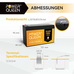 Mini Abmessung 12,8V 6Ah Lithium Batterie