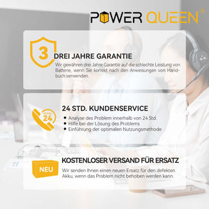 Drei Jahre Garantie, 24/7 Kundenservice, Kostenfreier Versand