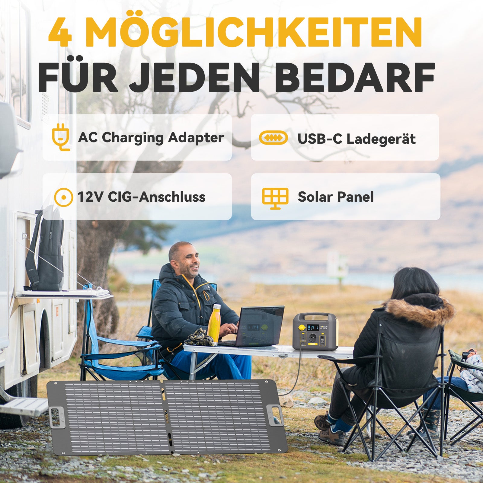 Central eléctrica portátil Power Queen, generador solar de 300 Wh con batería LiFePO4