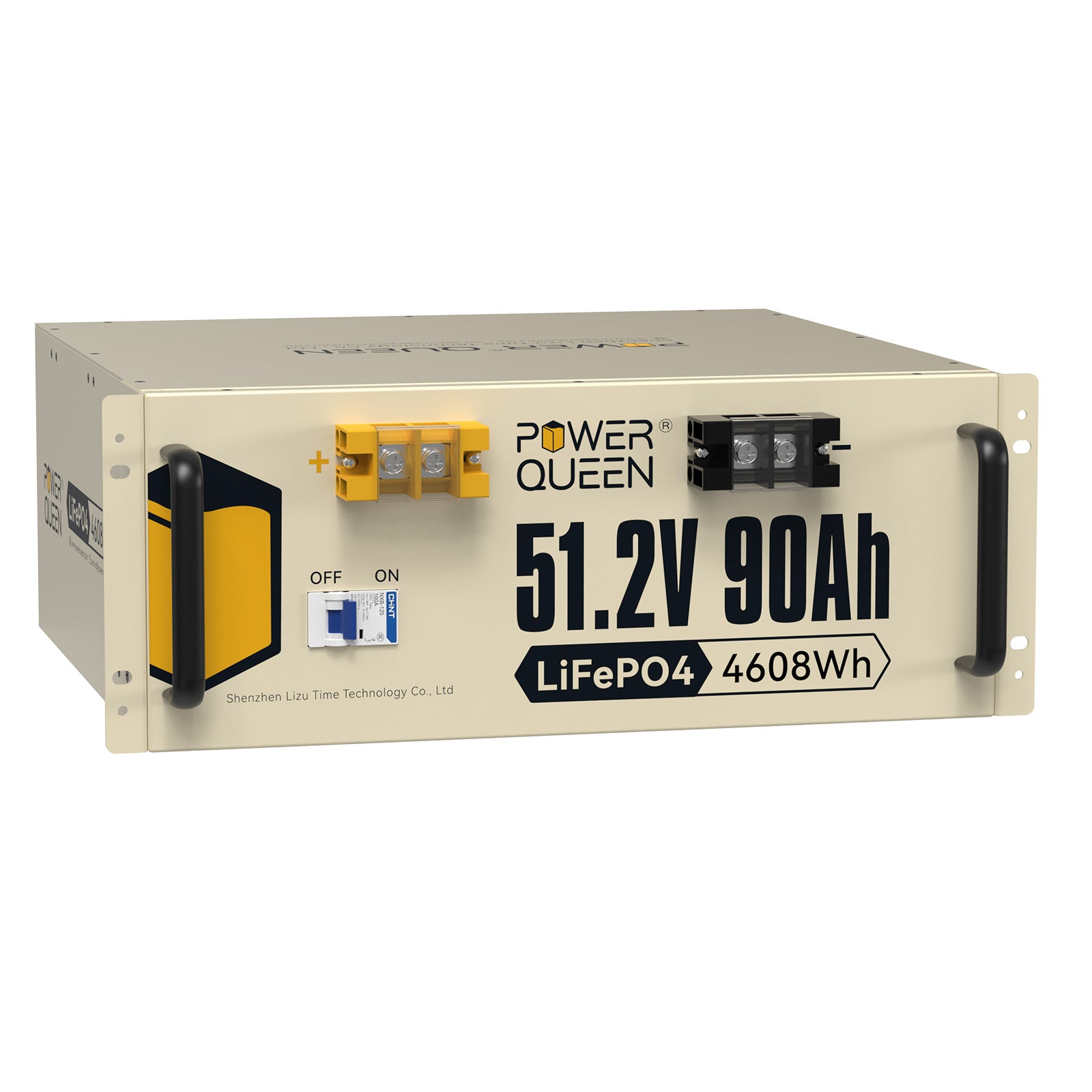 Power Queen 51.2V 90Ah LiFePO4 battery, Built-in 90A BMS