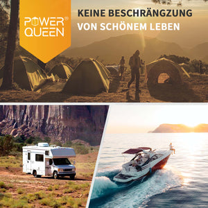 Bateria Power Queen 12V 50Ah LiFePO4 com carregador 14,6V 10A LiFePO4