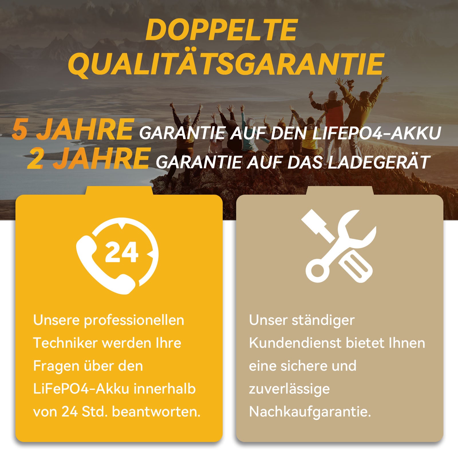 Power Queen 12,8V 200Ah LiFePO4-Akku mit 14,6V 20A LiFePO4 Ladegerät